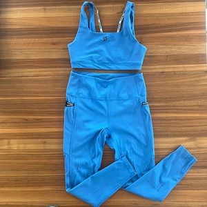 EUC Set: Peloton Blue Bra + Long Pant size Medium